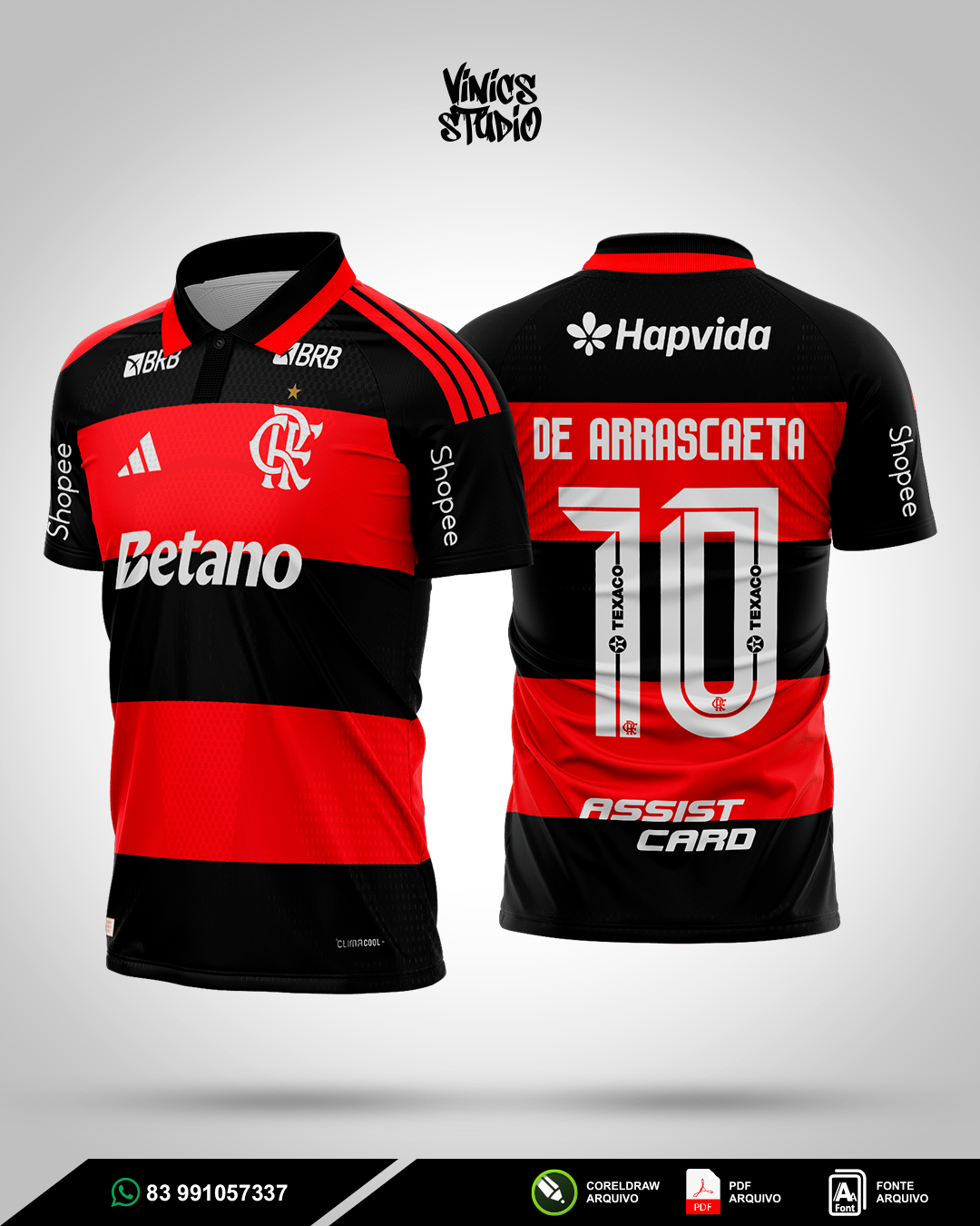 Arte Camisa Flamengo Titular 2026-2027 | Sublimação Editável