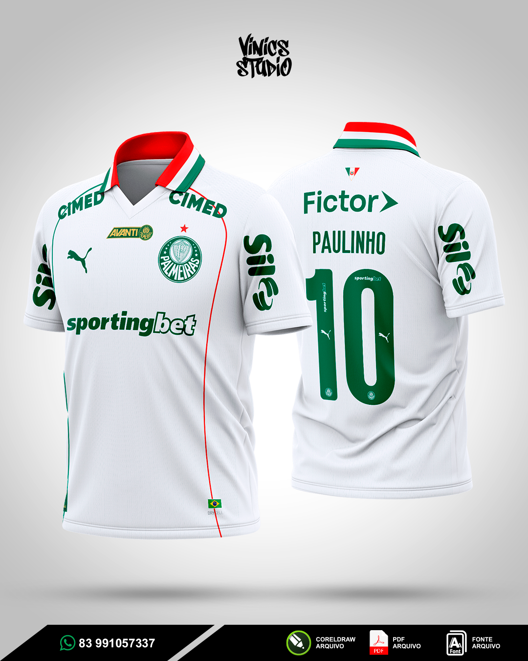 Arte Camisa Palmeiras Reserva 2026-2027 | Sublimação Editável