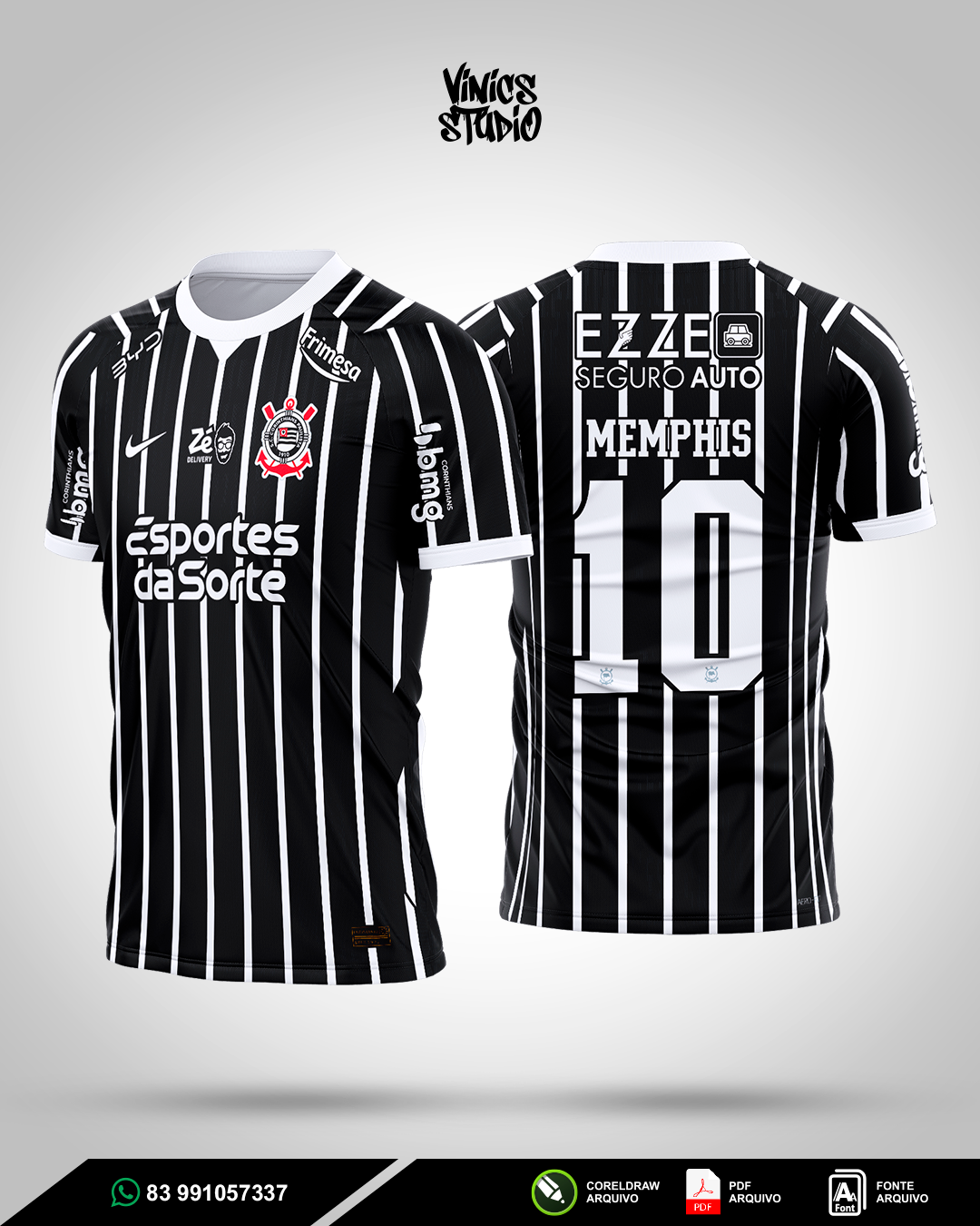 Arte Camisa Corinthians Reserva 2026-2027 | Sublimação Editável