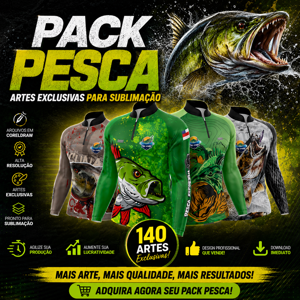 Pack Pesca Premium para Sublimação 🎣