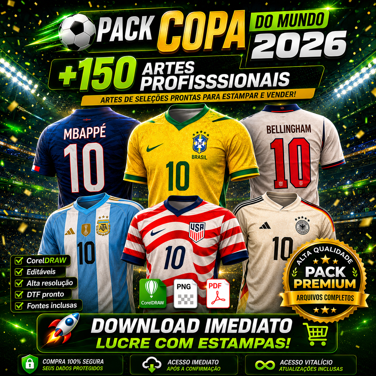 Pack Copa do Mundo 2026 – Artes Digitais para Estamparia
