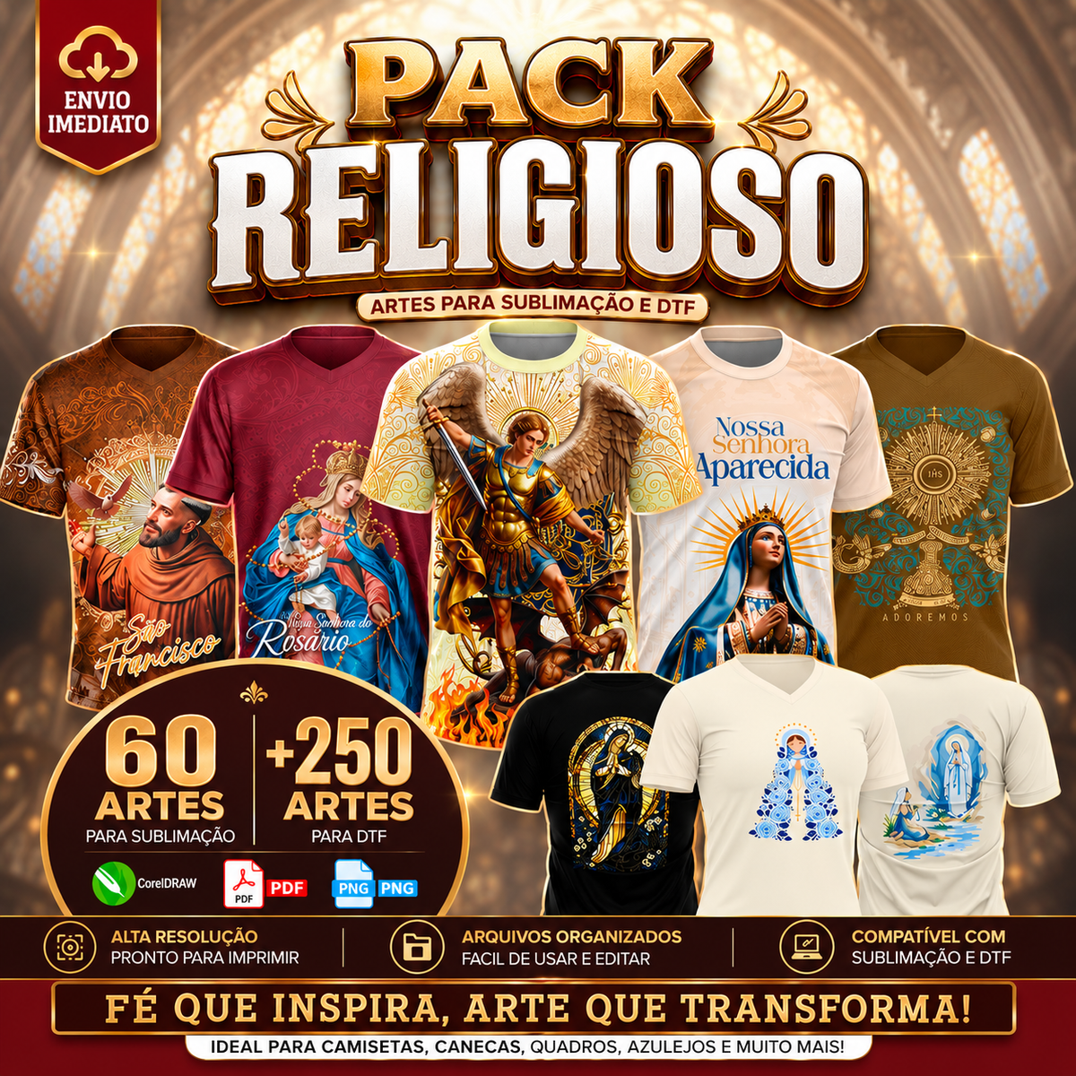 Pack Religioso Premium – +310 Artes para Sublimação e DTF