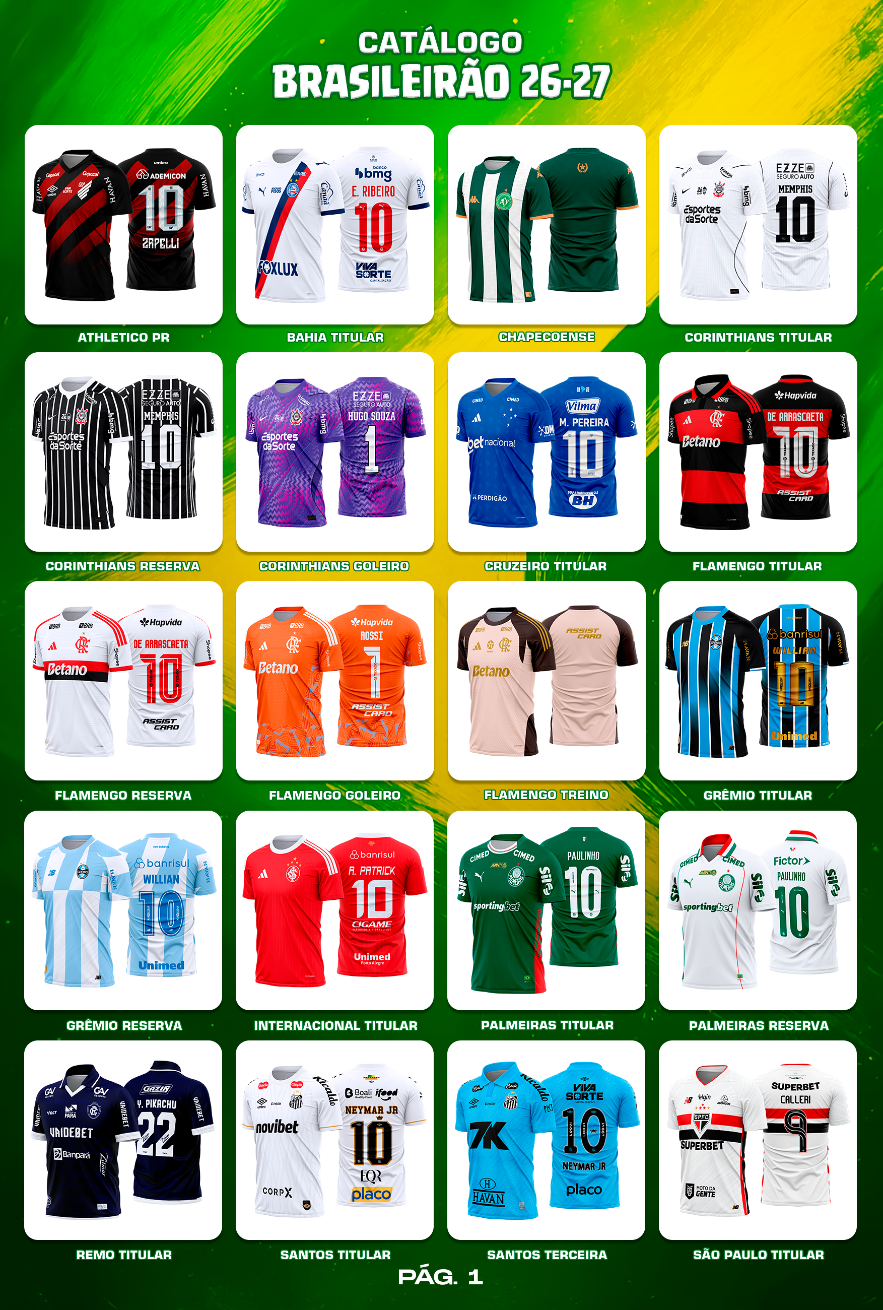 Pack Brasileirão 26-27 | 26 Artes Prontas para Sublimação + Atualizações Semanais