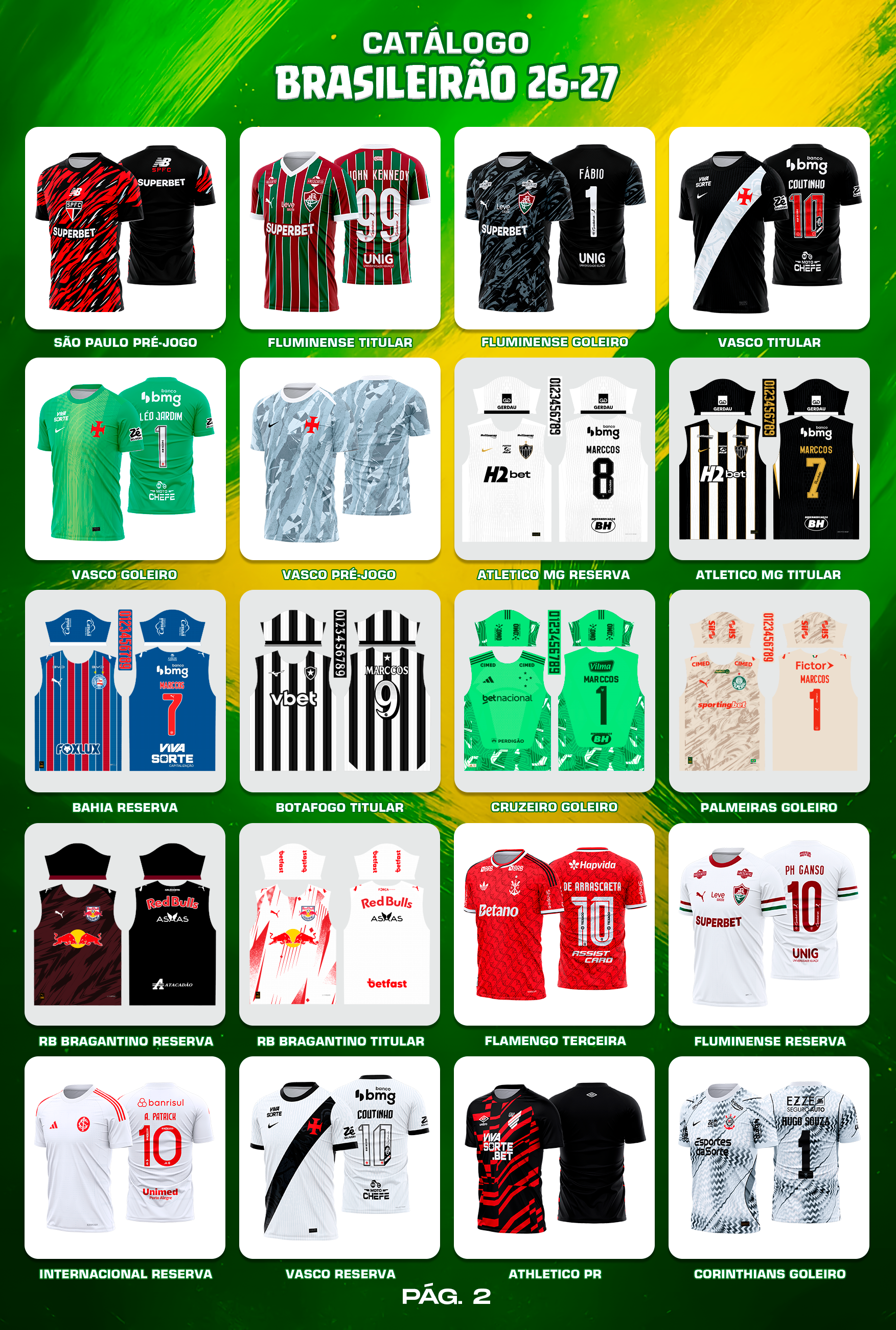 Pack Brasileirão 26-27 | 26 Artes Prontas para Sublimação + Atualizações Semanais
