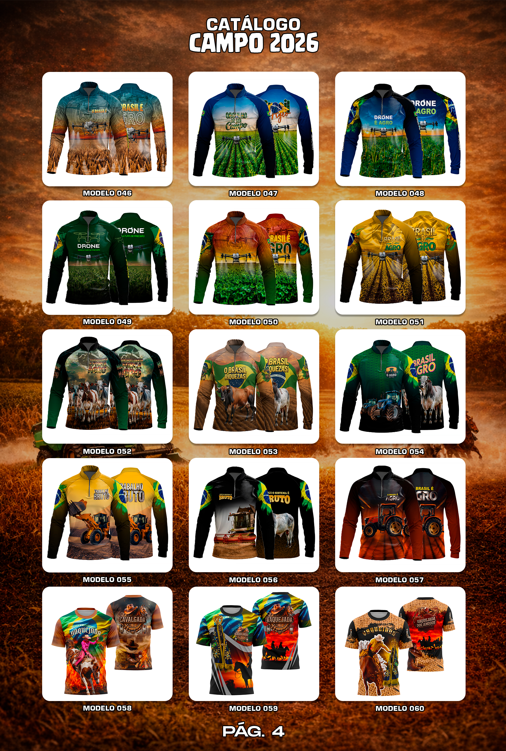 Pack Campo 2026 – 100 Artes Agro para Sublimação (CDR)