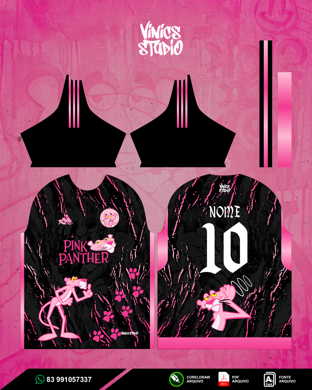 Arte Pantera Cor de Rosa – Vinics Studio